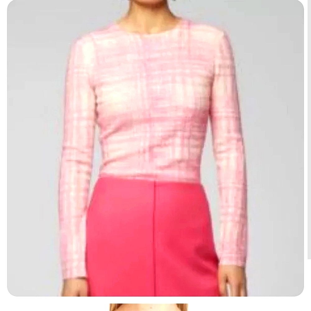 NWT HUGO BOSS pink/cream knit top